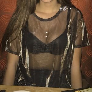 Black sheer top perfect for Raving/Festivals